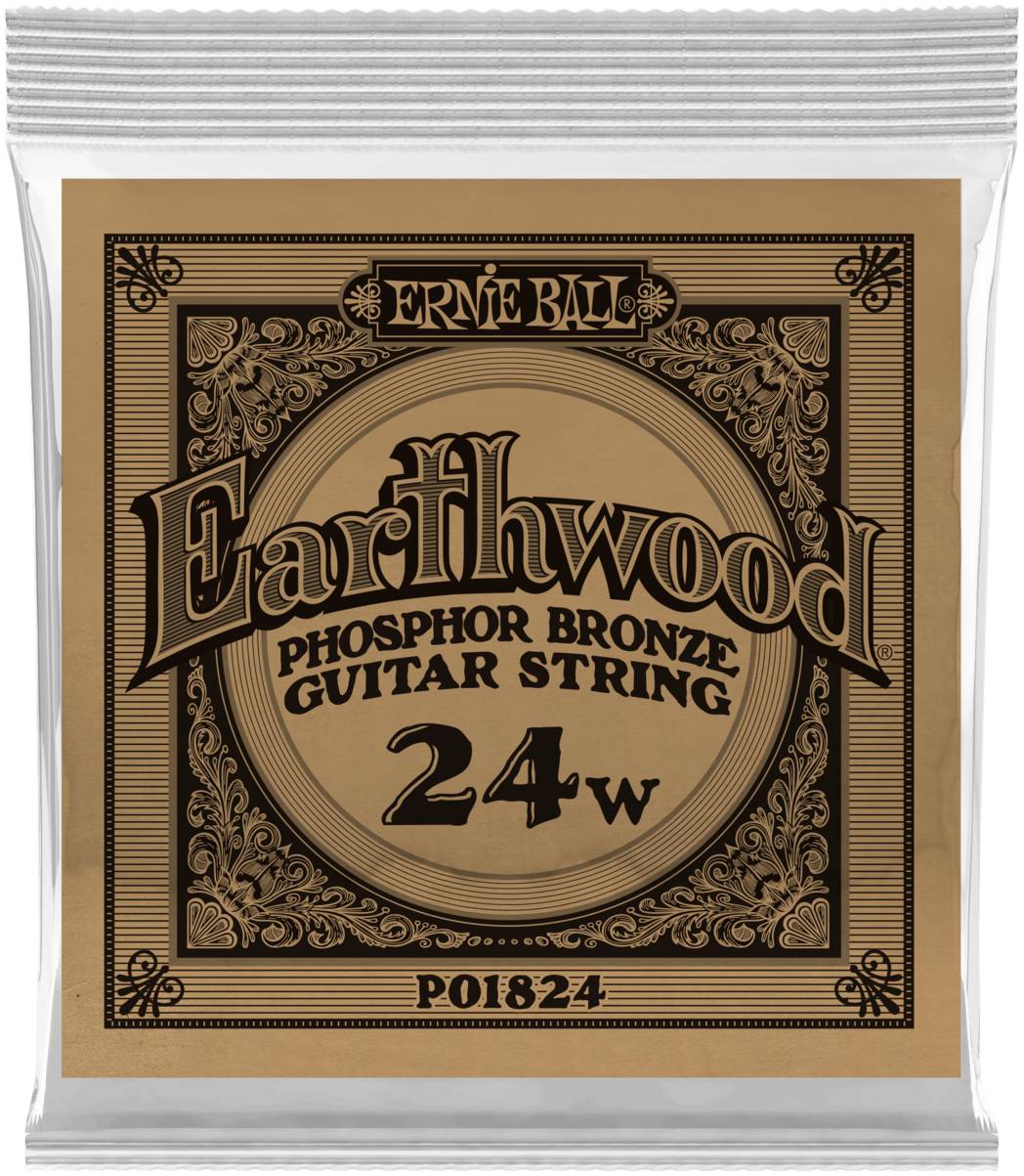 ERNIE BALL 1824 Earthwood Phosphor Bronze .024 - Струна одиночная для акустической гитары