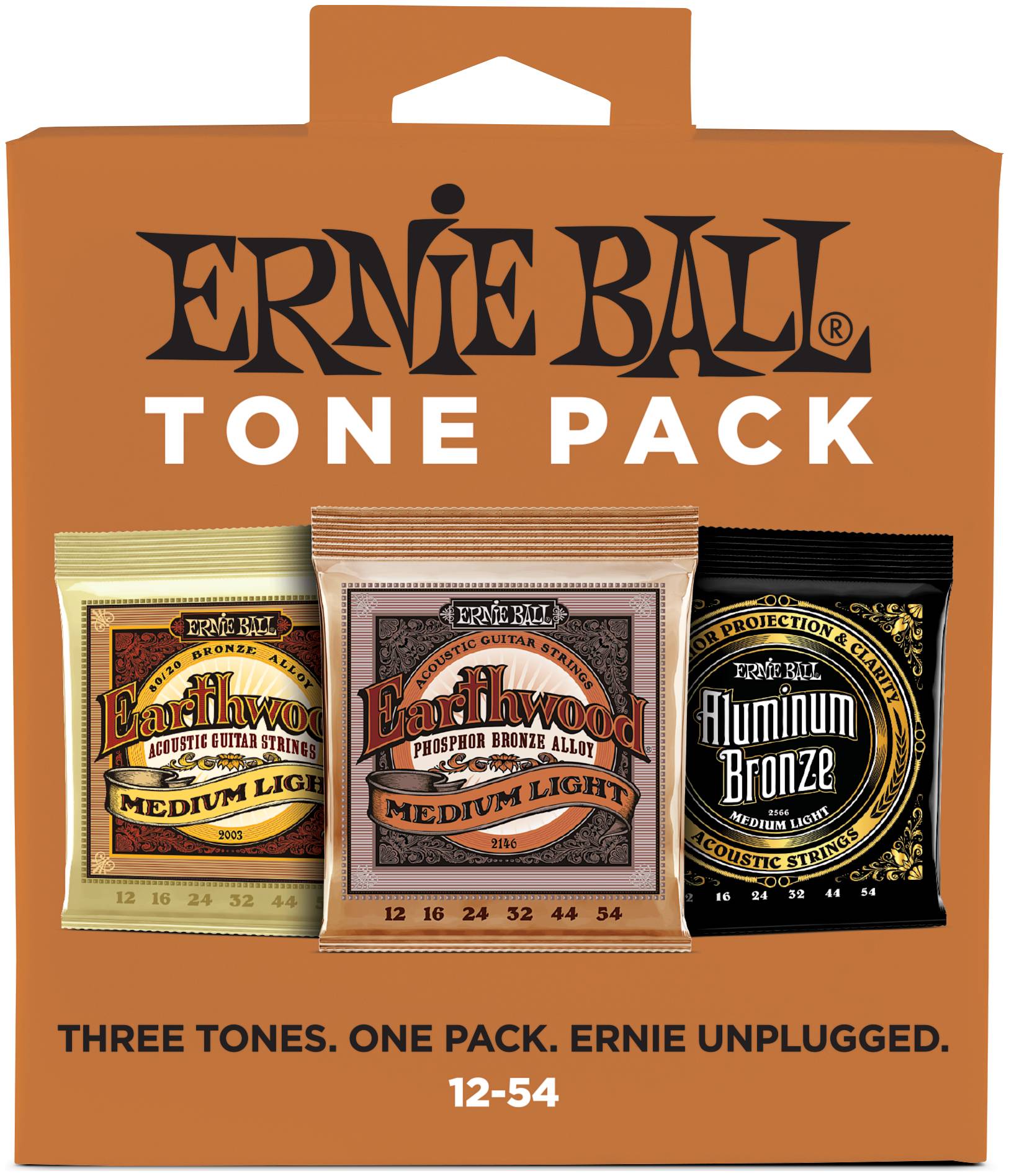 

Струны для акустической гитары ERNIE BALL 3313 Earthwood 80/20, Bronze Medium Light 12-54