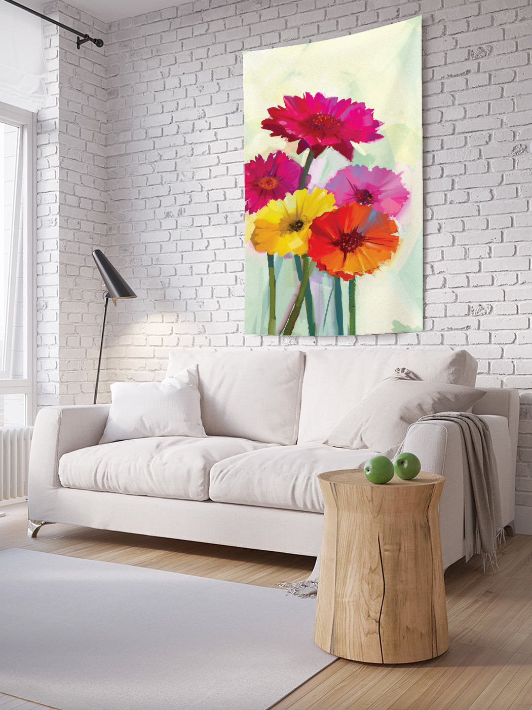 фото Вертикальное фотопанно на стену joyarty "цветочная картина маслом", 150x200 см
