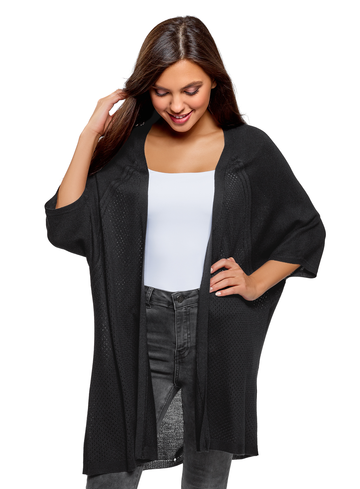 

Кардиган женский oodji 63212585 черный XL, 63212585