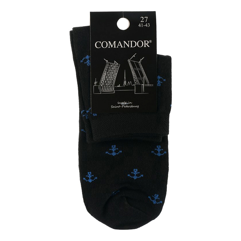 

Носки мужские Comandor черные 27, Черный