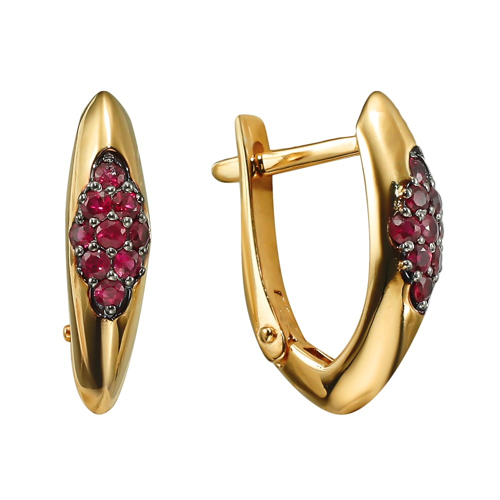 

Серьги из желтого золота ALORIS Серьги 2005Ру, рубин, Серьги 2005Ру