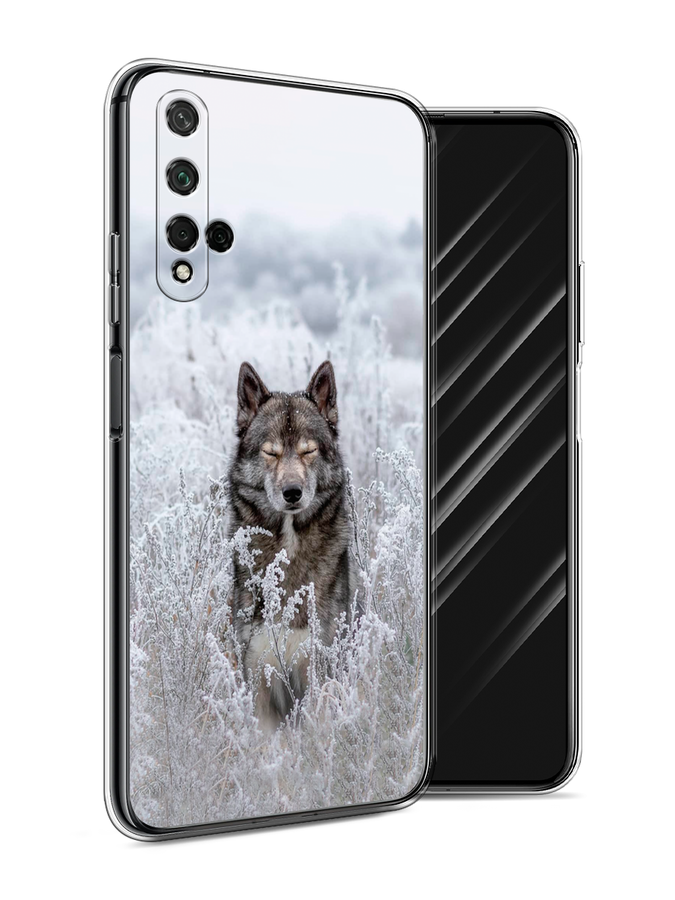 

Чехол Awog на Honor 20 "Волк в поле", Белый;черный, 69550-1