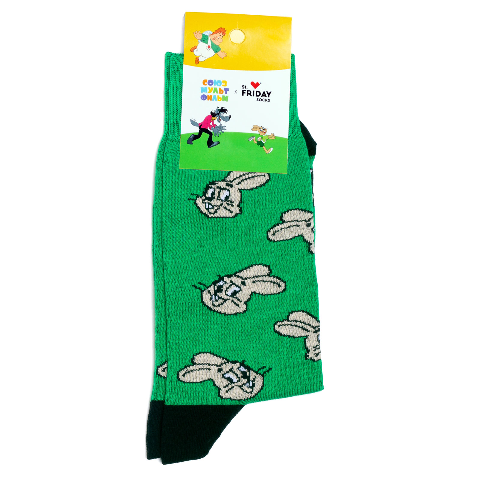 

Носки унисекс St. Friday Socks Союзмультфильм - Заяц - Ну погоди! зеленый/серый -46, Союзмультфильм - Заяц - Ну погоди!