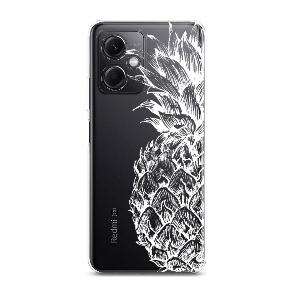 

Чехол Awog на Xiaomi Redmi Note 12 5G "Ананас графика белая", Белый, 316950-10