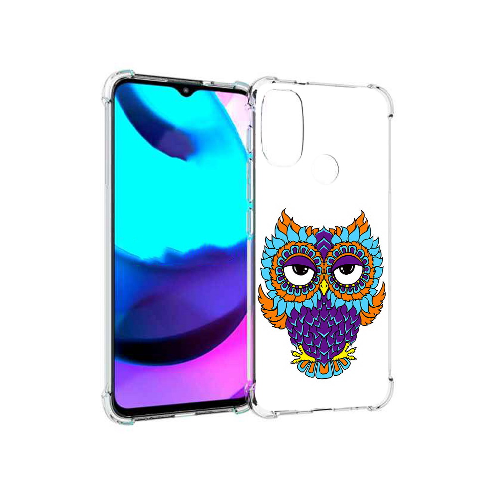 

Чехол MyPads Tocco для Motorola Moto E20 Цветная сова (PT162039.356.198), Прозрачный, Tocco