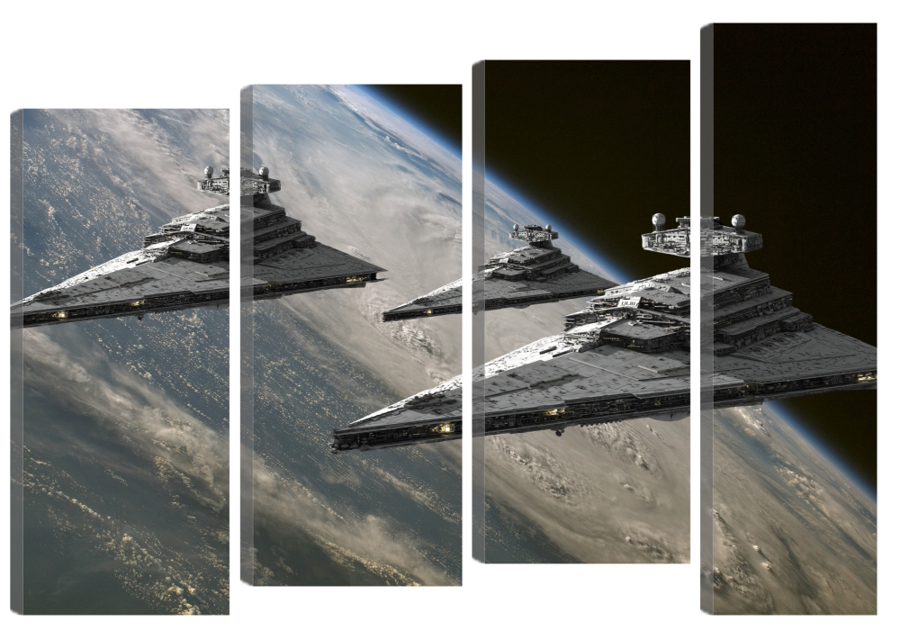 

Большая модульная картина Звёздный разрушитель. PR-755 142x90см