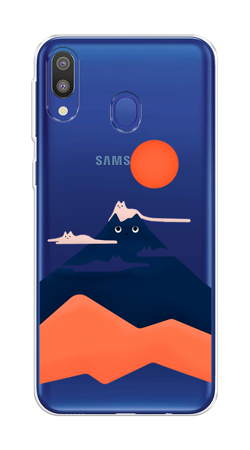 

Чехол на Samsung Galaxy M20 "Кот-гора", Черный;оранжевый, 27450-4