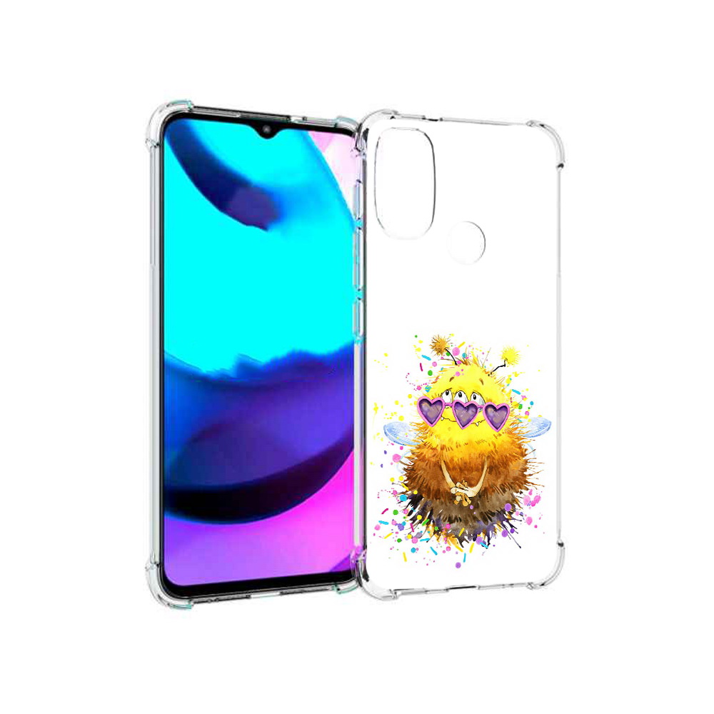 

Чехол MyPads Tocco для Motorola Moto E20 Пушитый шмель (PT162039.356.143), Прозрачный, Tocco