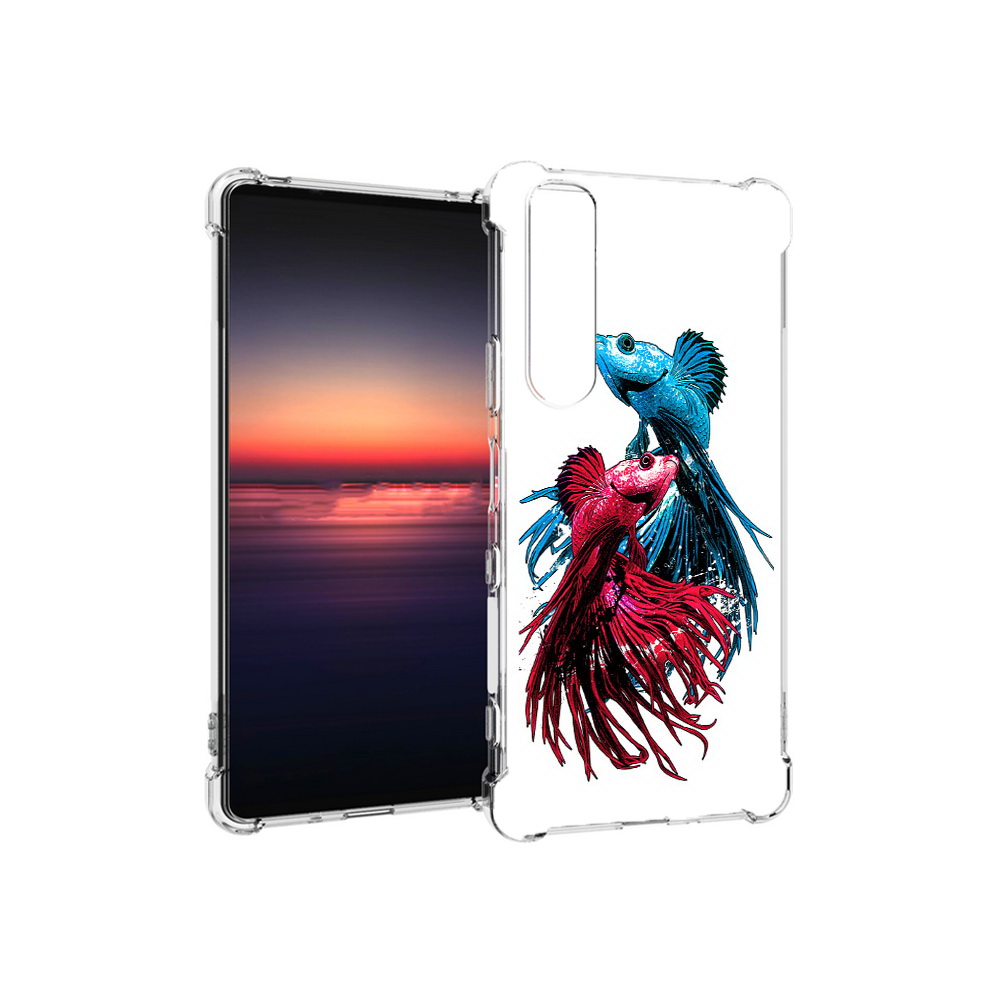 

Чехол MyPads Tocco для Sony Xperia 1 III рыбы петушки (PT162368.229.592), Прозрачный, Tocco