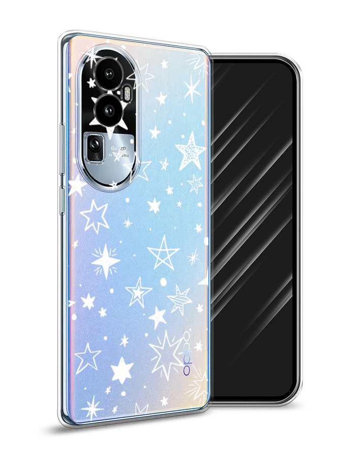 

Чехол Awog на Oppo Reno 10 "Звездочки графика белая", Прозрачный;белый, 2514550-7