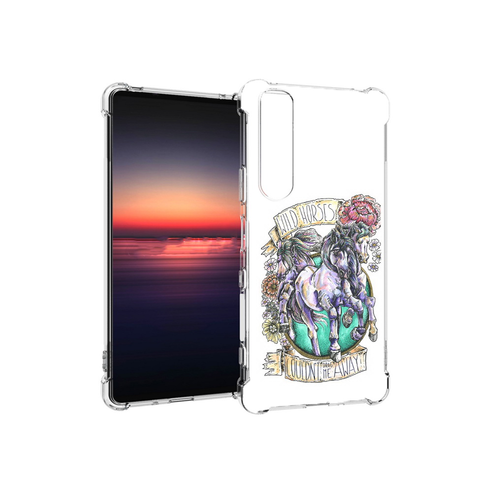 

Чехол MyPads Tocco для Sony Xperia 1 III рисунок коней в цветах (PT162368.229.582), Прозрачный, Tocco