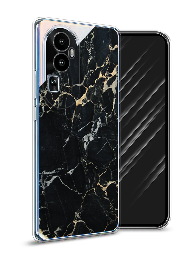 

Чехол Awog на Oppo Reno 10 "Черный мрамор уголок", Черный;золотистый, 2514550-3