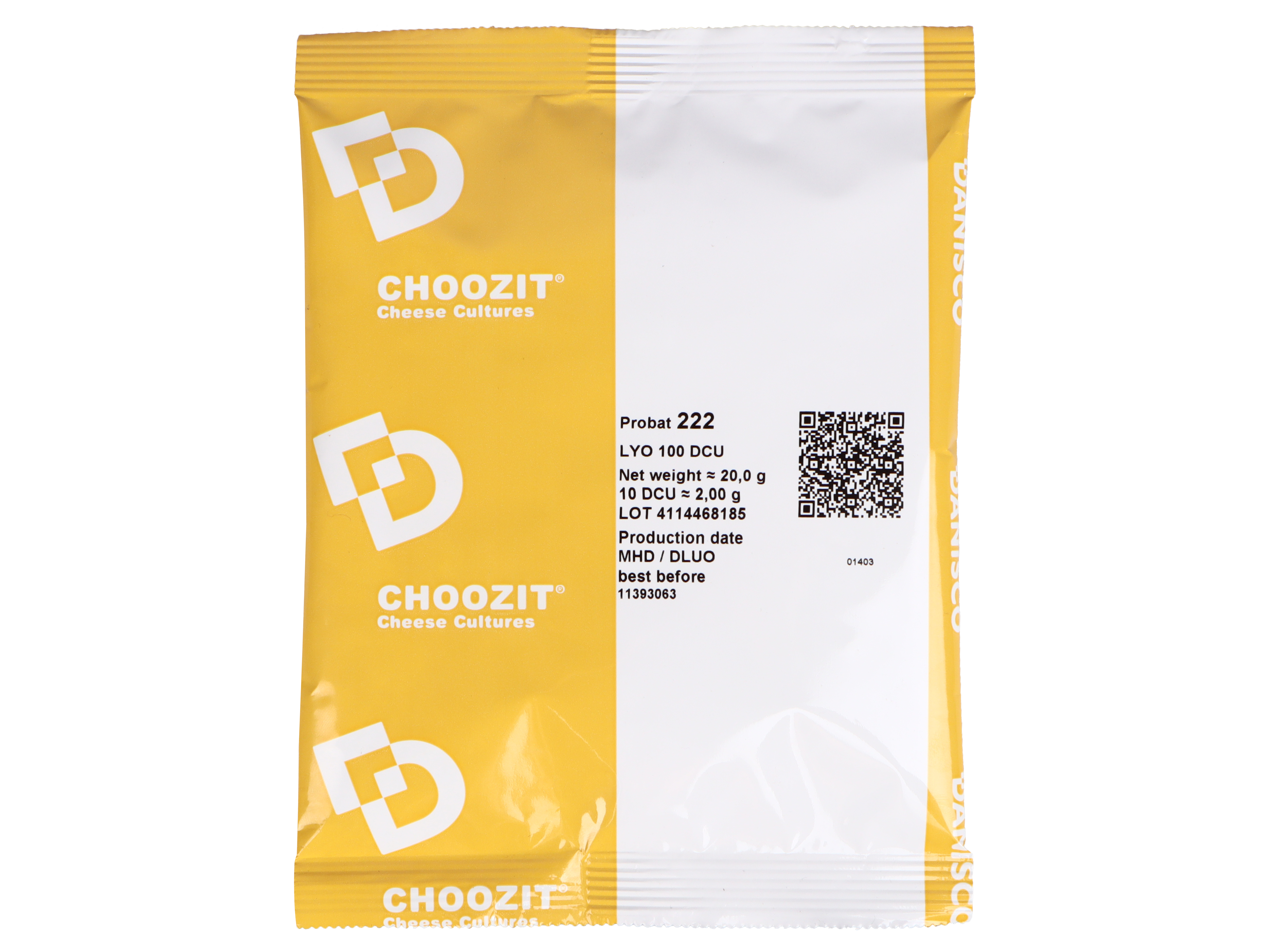 

Закваска Danisco CHOOZIT PROBAT 222 LYO 100 DCU на 500-1000 л, 1 шт, CHOOZIT PROBAT 222 LYO 100 DCU (на 500-1000 л, Danisco)