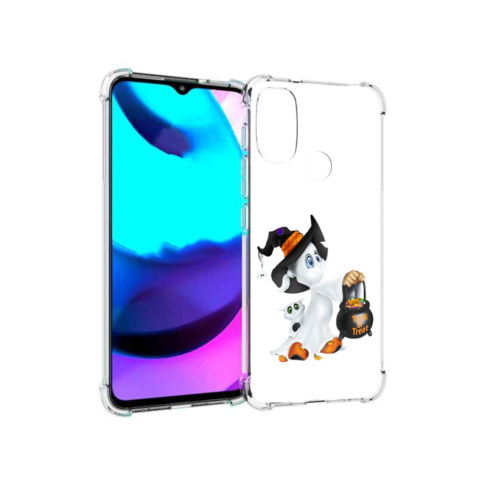 

Чехол MyPads Tocco для Motorola Moto E20 Маленький призрак (PT162039.356.113), Прозрачный, Tocco