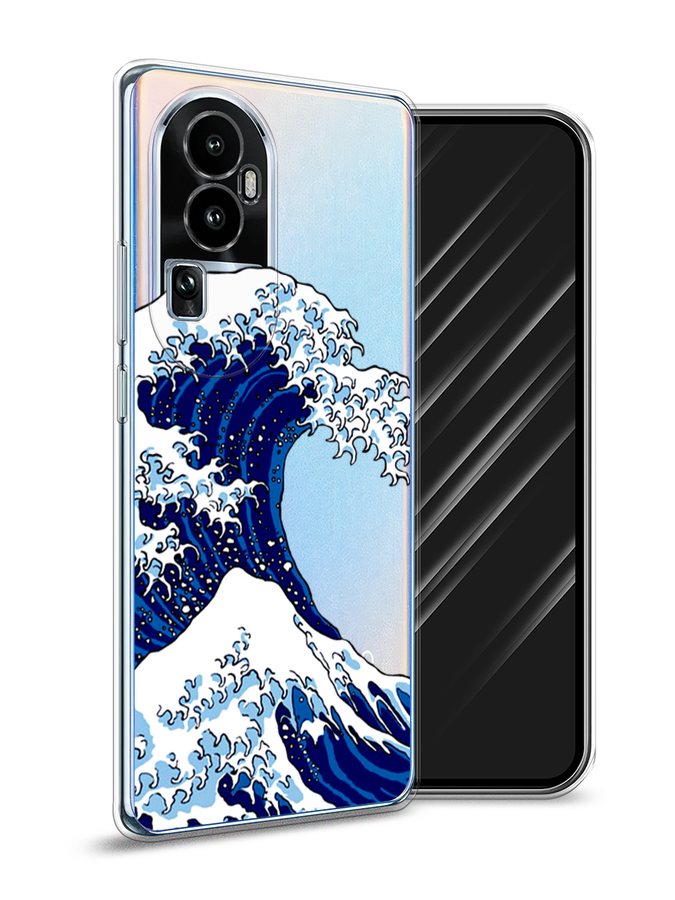 

Чехол Awog на Oppo Reno 10 "Волна в Канагаве", Синий;белый, 2514550-4