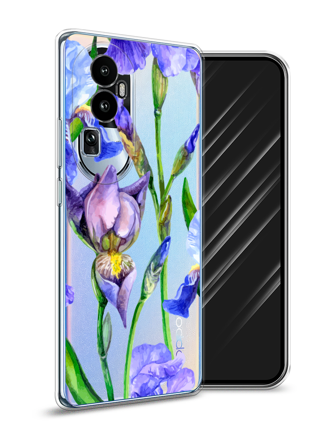 

Чехол Awog на Oppo Reno 10 "Синие ирисы", Фиолетовый;голубой;зеленый, 2514550-8