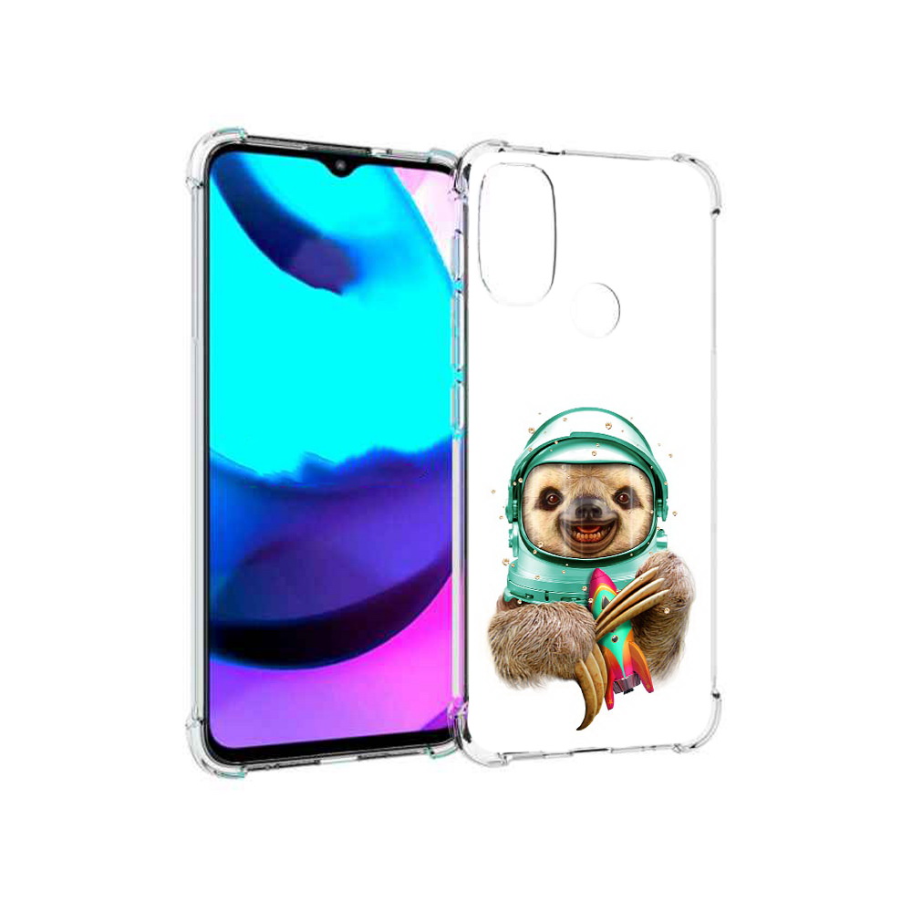 

Чехол MyPads Tocco для Motorola Moto E20 Ленивец астронавт (PT162039.356.104), Прозрачный, Tocco