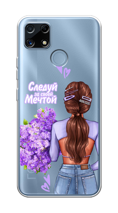 

Чехол на Realme C25/C25s "Следуй за своей мечтой", Фиолетовый;коричневый, 256950-1