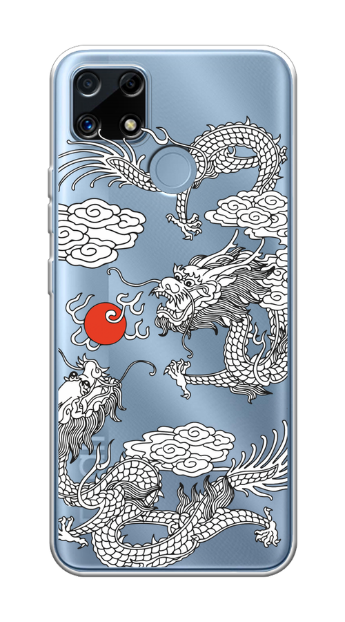 

Чехол на Realme C25/C25s "Драконы с ножом", Прозрачный;черный;белый, 256950-1