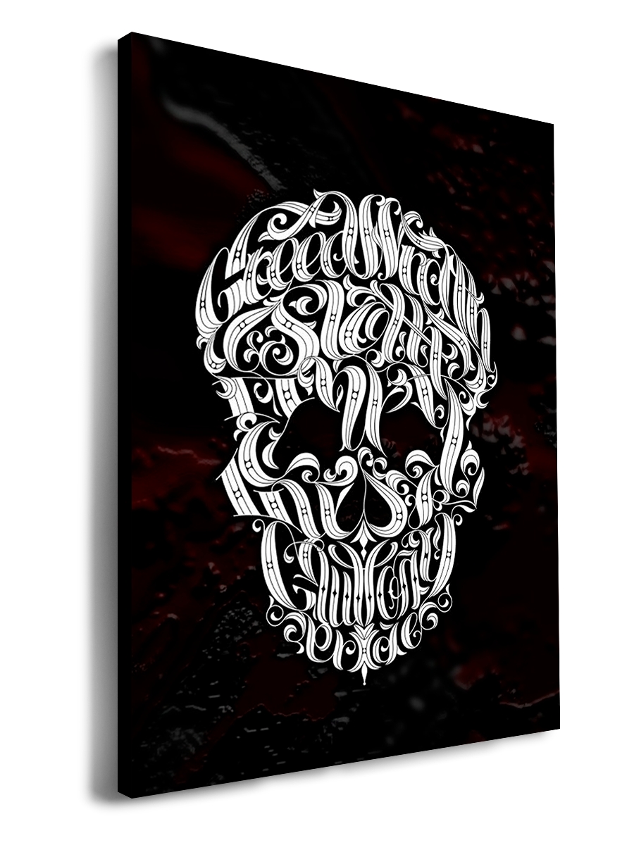 

Картина DRABS 90x60 см на холсте Lettering Skull