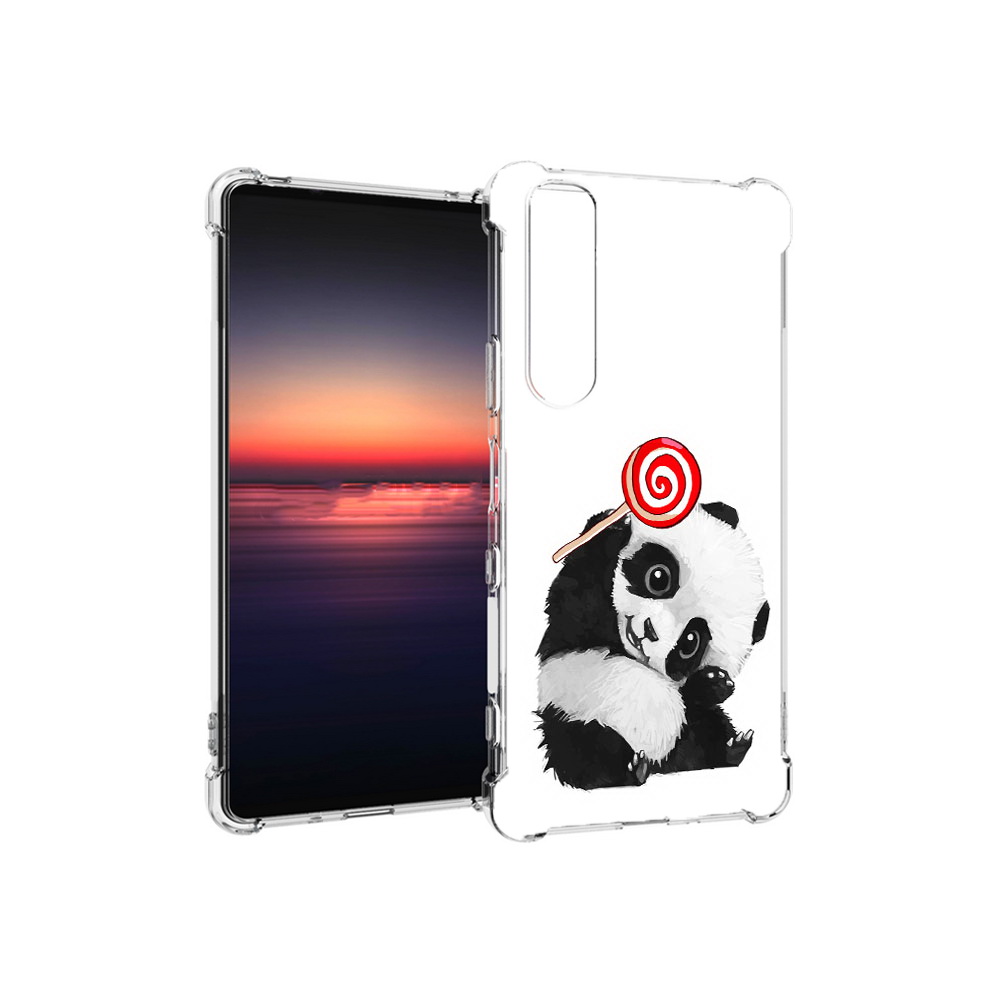 

Чехол MyPads Tocco для Sony Xperia 1 III панда с леденцом (PT162368.229.534), Прозрачный, Tocco