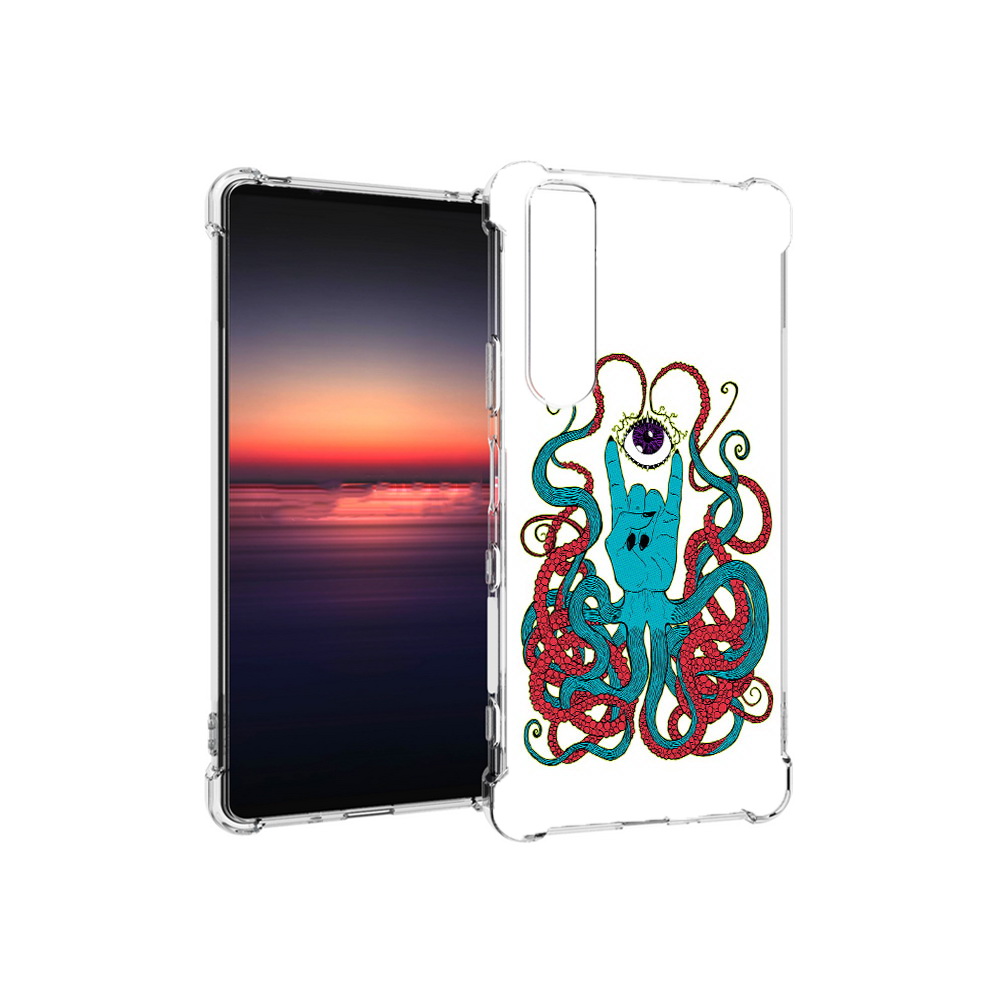 

Чехол MyPads Tocco для Sony Xperia 1 III осьминог-рука абстракция (PT162368.229.530), Прозрачный, Tocco