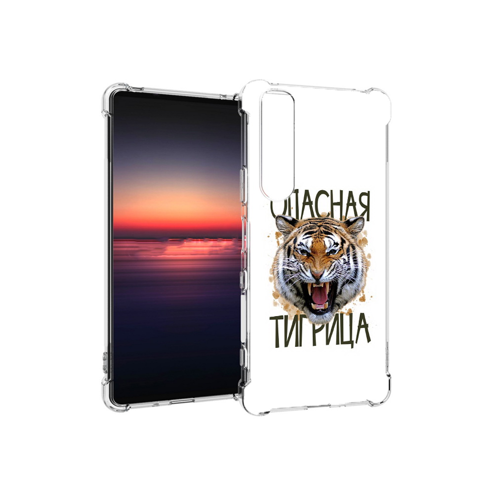 

Чехол MyPads Tocco для Sony Xperia 1 III опасная тигрица (PT162368.229.527), Прозрачный, Tocco