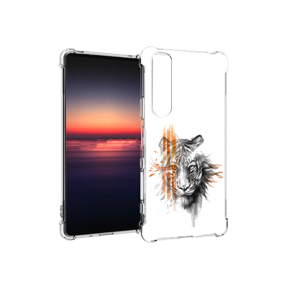 

Чехол MyPads Tocco для Sony Xperia 1 III огненный тигр (PT162368.229.526), Прозрачный, Tocco
