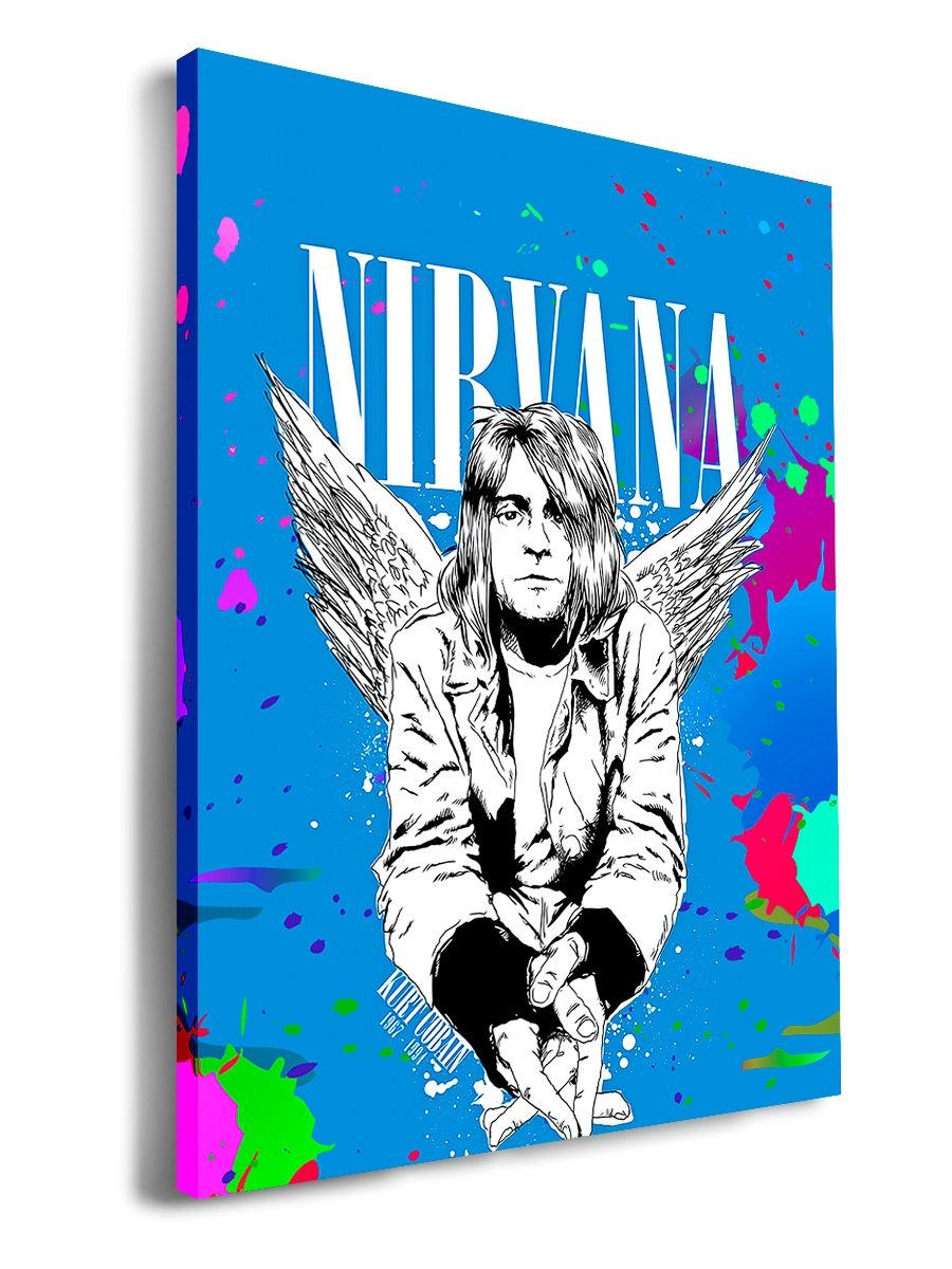 

Картина DRABS 90x60 см на холсте Saint Kurt Cobain брызги