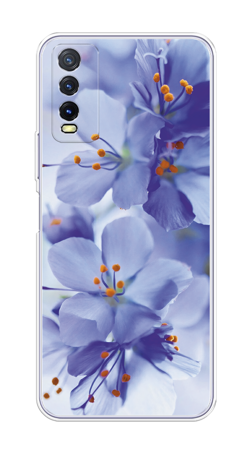 

Чехол на Vivo Y20 "Фиолетовые цветки", Фиолетовый;синий, 263650-1