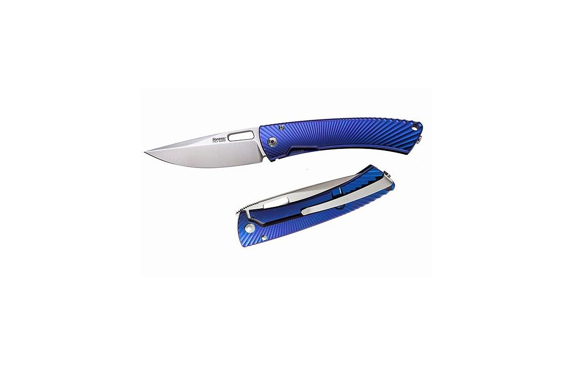 

Туристический нож LionSteel TiSpine TS1 VS синий, TiSpine