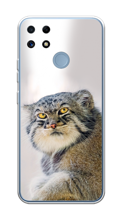 

Чехол на Realme C25/C25s "Кот манул 1", Серый;белый;желтый, 256950-1