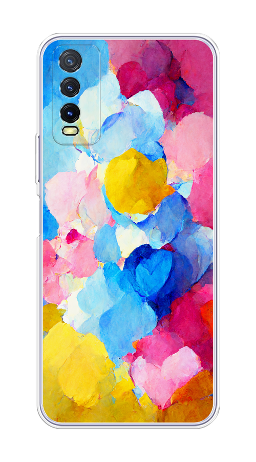 

Чехол на Vivo Y20 "Яркие пятна", Синий;голубой;желтый;розовый, 263650-1