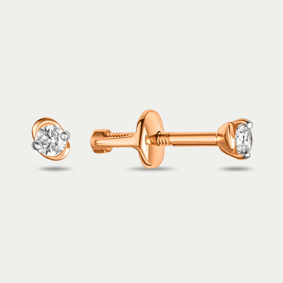

Серьги из розового золота Династия 009012-1102, фианит, 009012-1102