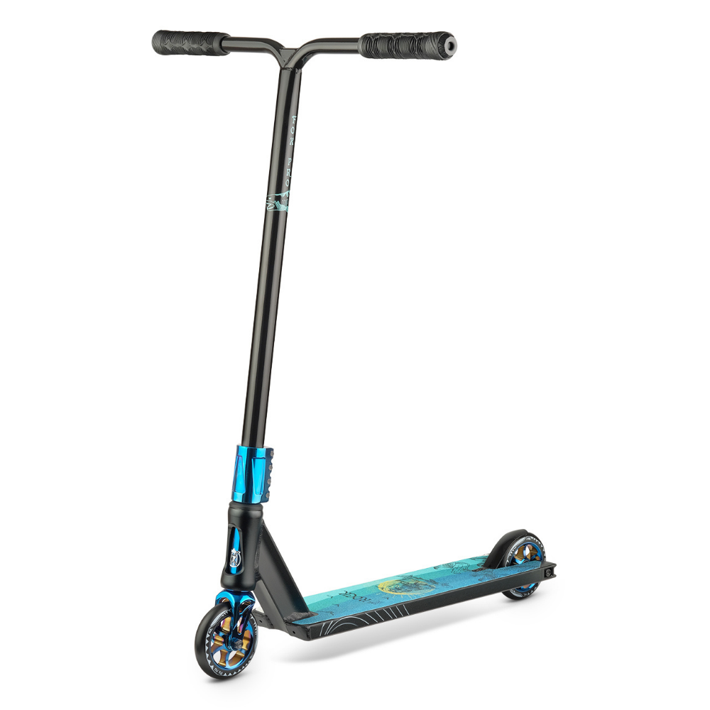 Трюковой самокат Fox V-tech 01 black/neo-blue (2022)