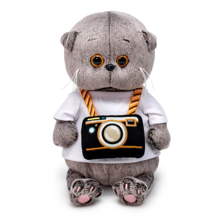 Мягкая игрушка BUDI BASA Басик Baby с фотоаппаратом, 20 см