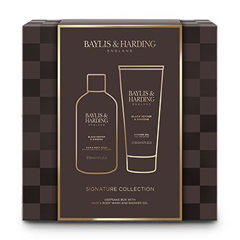 

Набор Baylis&Harding Luxury Men's Luxury Bathing Duo черный перец, женьшень 2 предмета