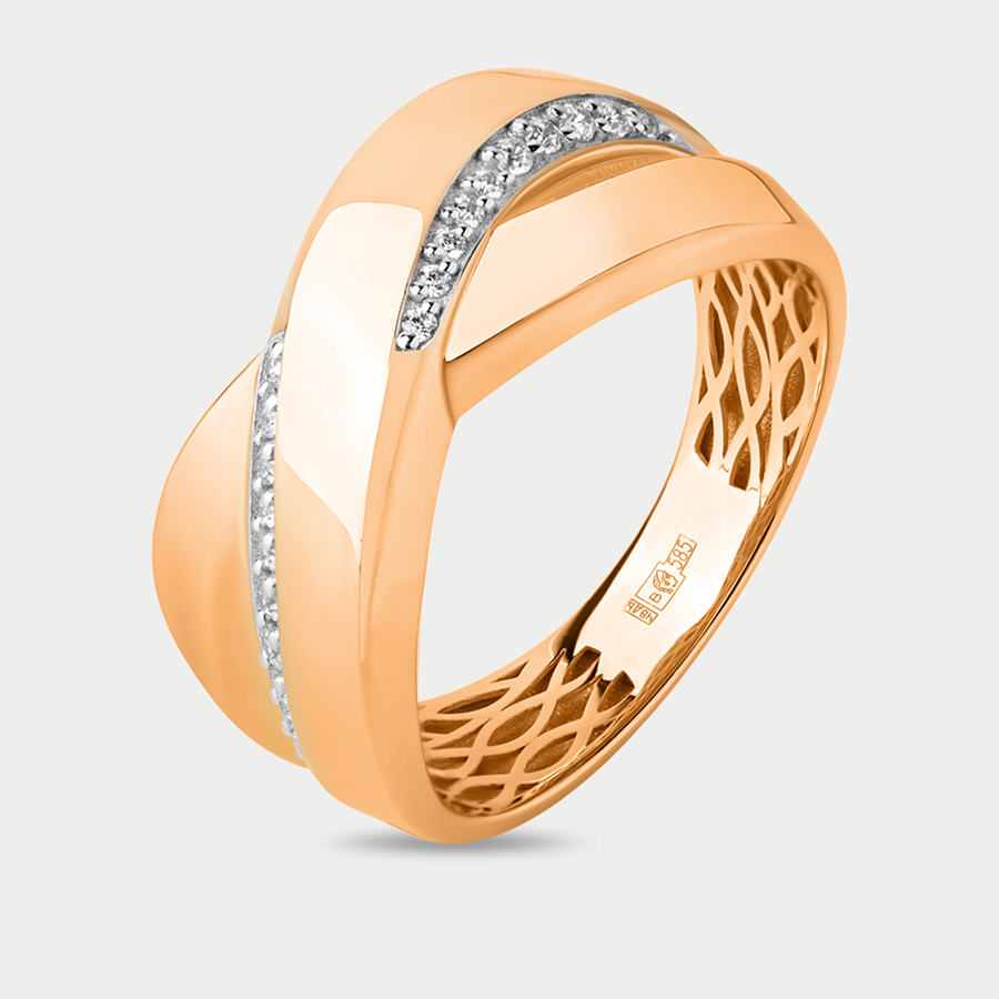 Кольцо из розового золота р. 20 Династия 901981-1102, фианит