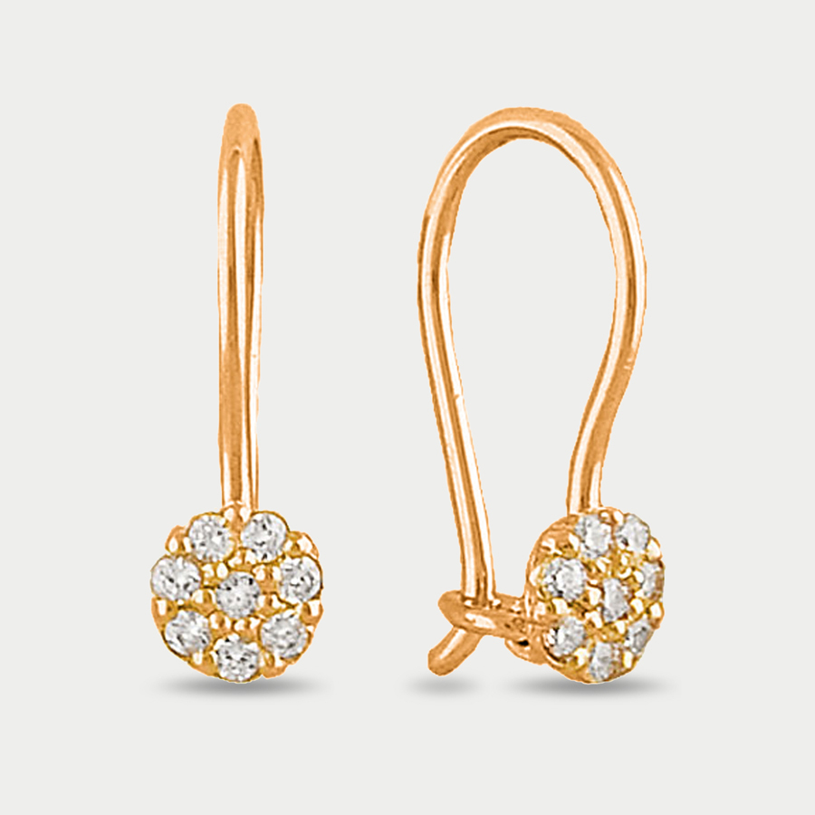 Серьги из розового золота Красносельский Ювелир С2463, фианит