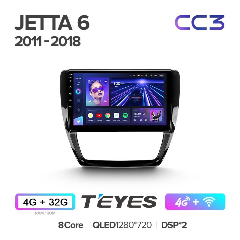 Автомагнитола Teyes CC3 4/32Гб Volkswagen Jetta 6 2011 - 2018 ANDROID 10