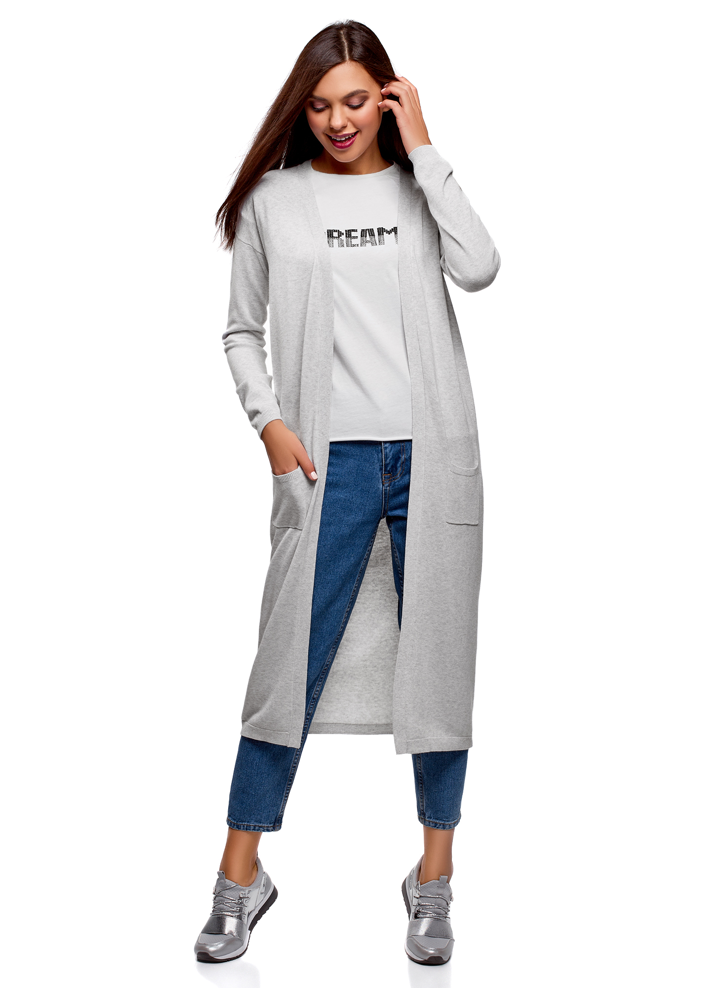 

Кардиган женский oodji 63212505B серый 2XL, 63212505B