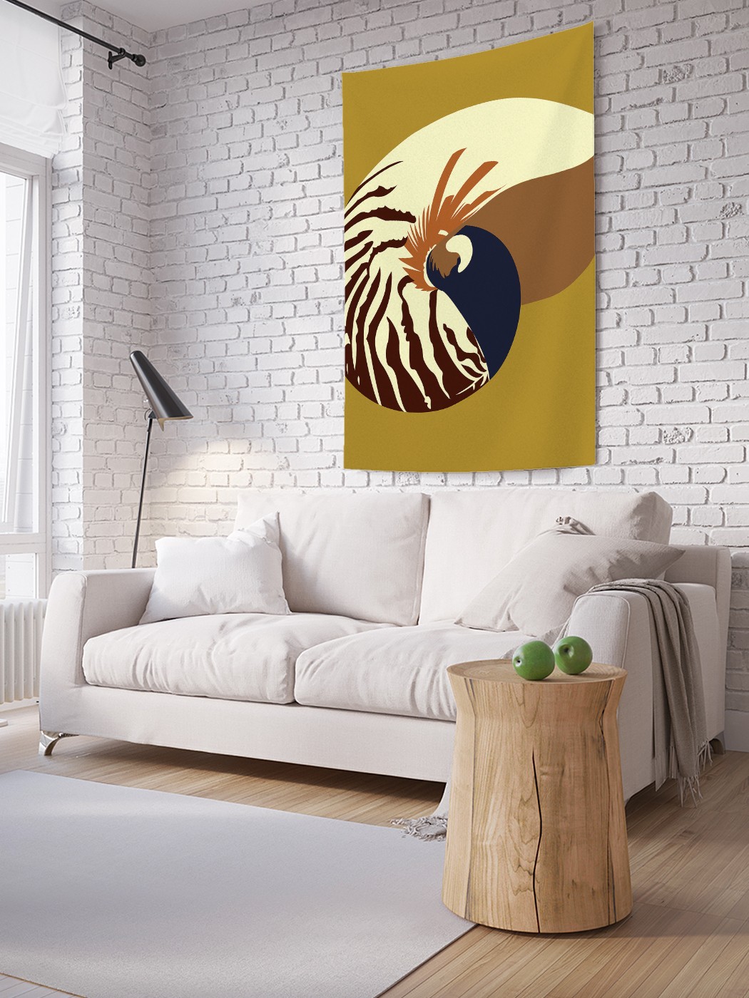 фото Вертикальное фотопанно на стену joyarty "тигровая раковина", 150x200 см