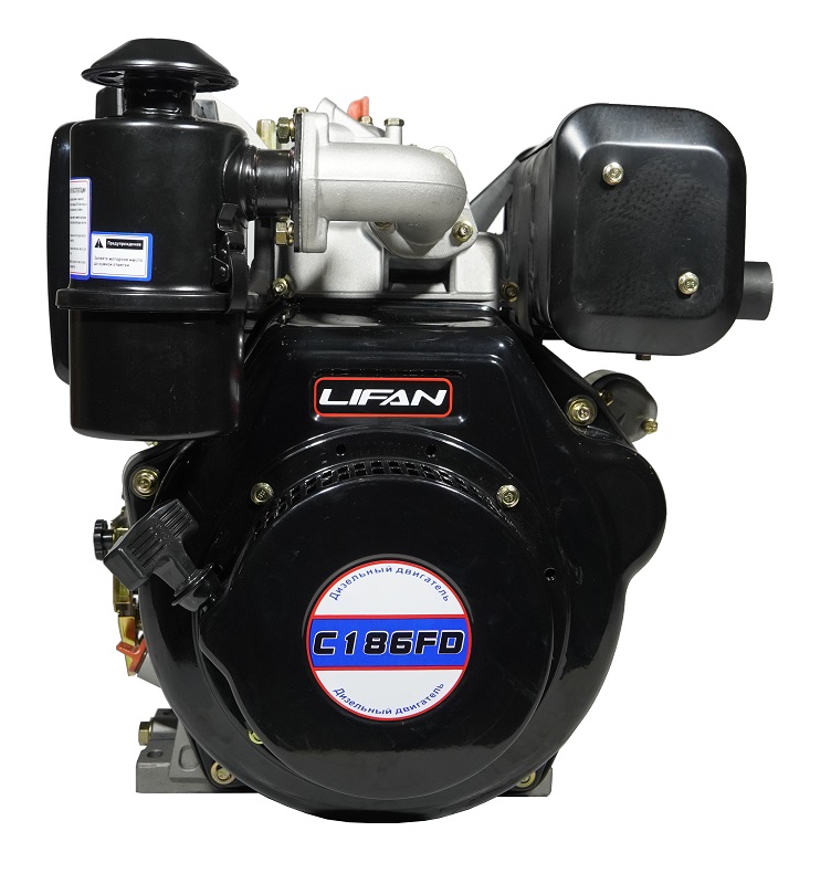 

Двигатель дизельный Lifan Diesel 186FD D25, 6A, шлицевой вал for 1300D(9.2л.с., 418куб.см), 186FD