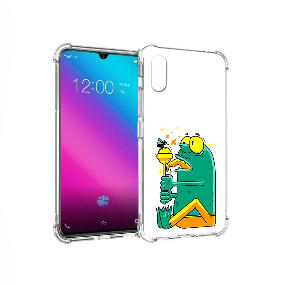 

Чехол MyPads Tocco для Vivo V11 Зеленая лягушка с чупа чупсом (PT117900.427.85), Прозрачный, Tocco