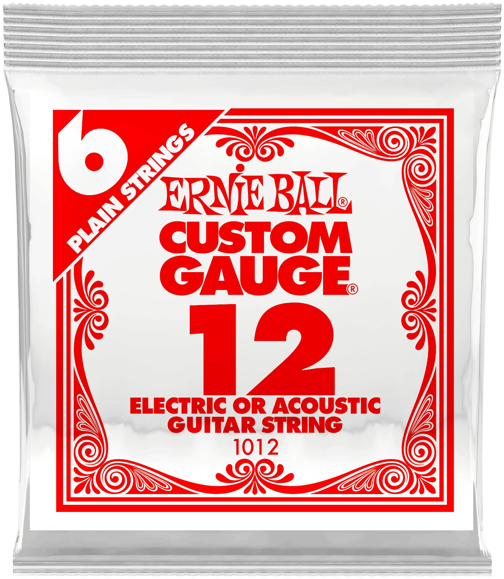 ERNIE BALL 1012 Plain Steel .012 - Струна одиночная для акустической и электрогитары