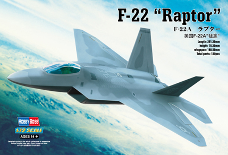 

Сборная модель HobbyBoss 1/72 F-22A Raptor 80210