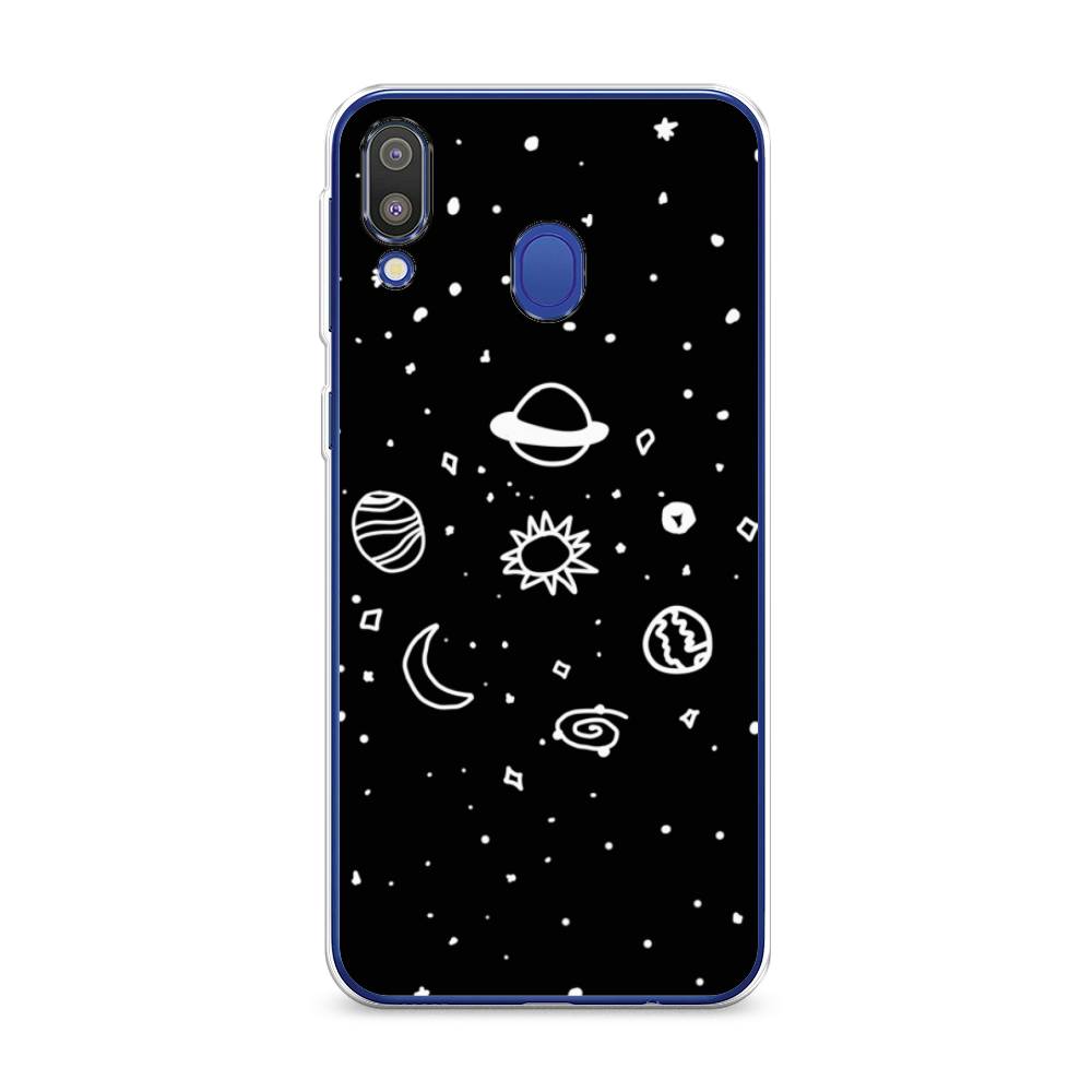 

Чехол на Samsung Galaxy M20 "Дудл солнечной системы", Бежевый;серый, 27450-2