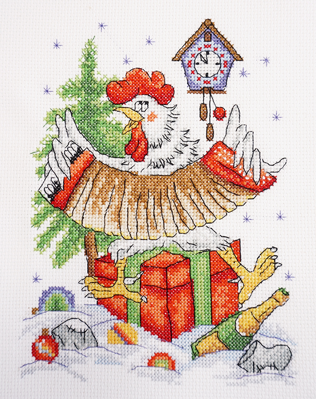 фото Набор для вышивания марья искусница "новогоднее кукареку", арт.01.033.27