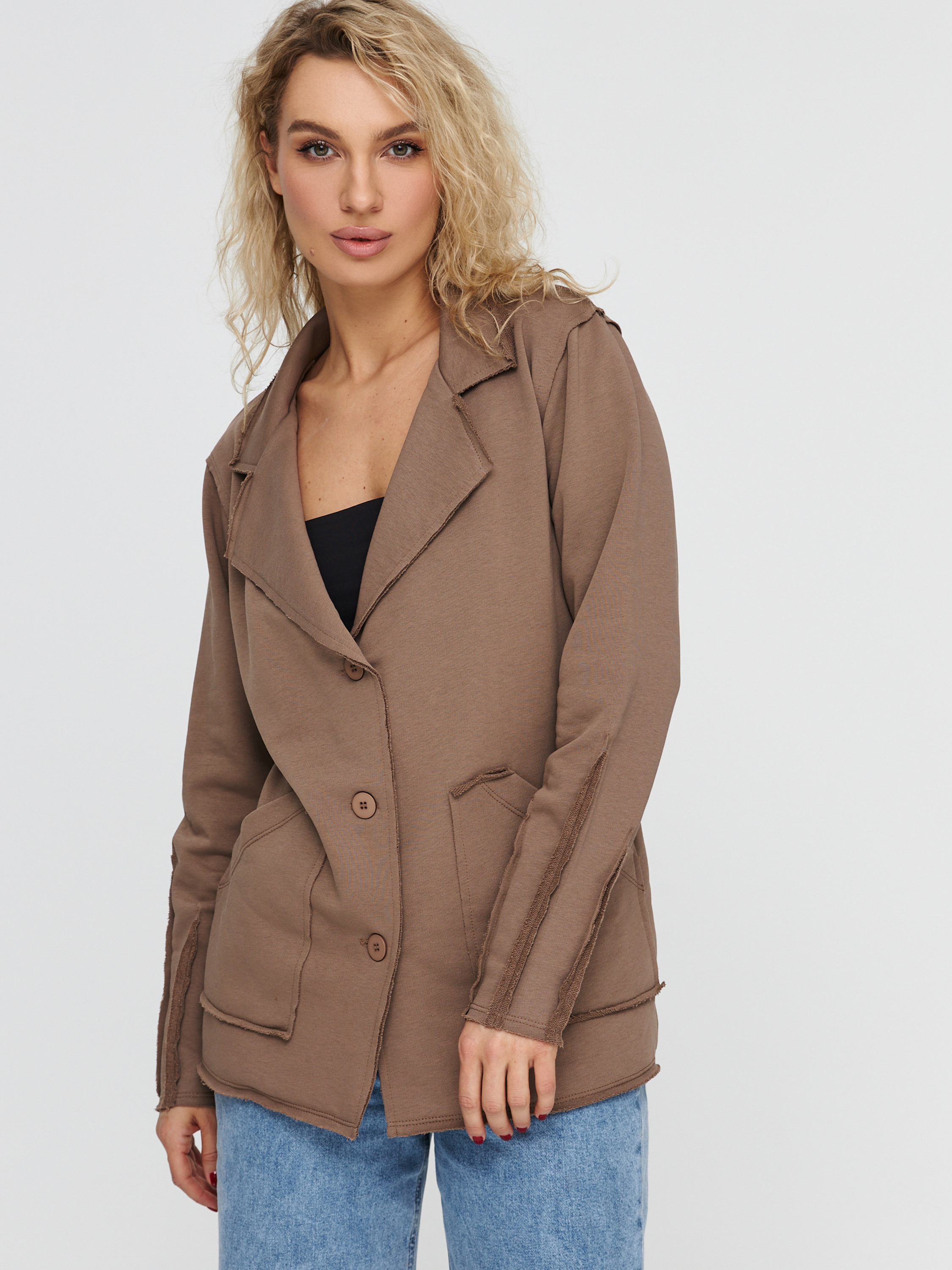 

Жакет женский POLNOLUNIE W50 коричневый 5XL, W50